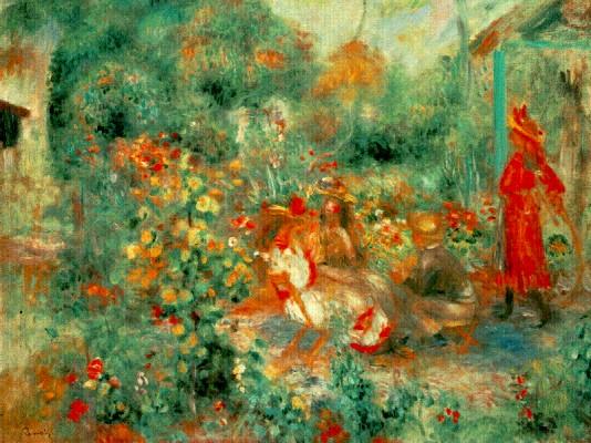 Girl in the Garden, Montmartre - 1864 by Pierre Auguste Renoir
